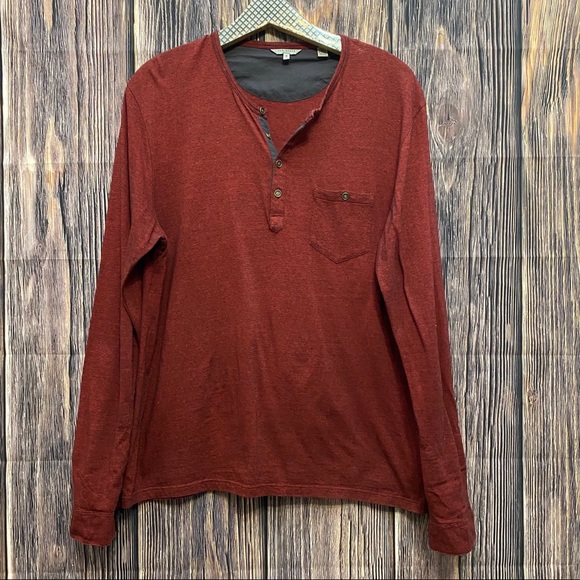 red long sleeve henley
